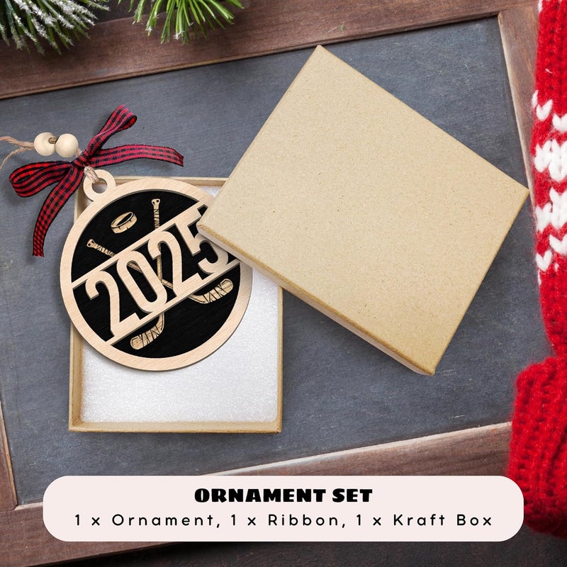 MAPDTWO Hockey Ornament - Hockey Ornaments for Christmas Tree - Sports Gifts for Boys, Men - Sports Lovers Gifts - Wood Christmas Ornament 2025 - Image 3